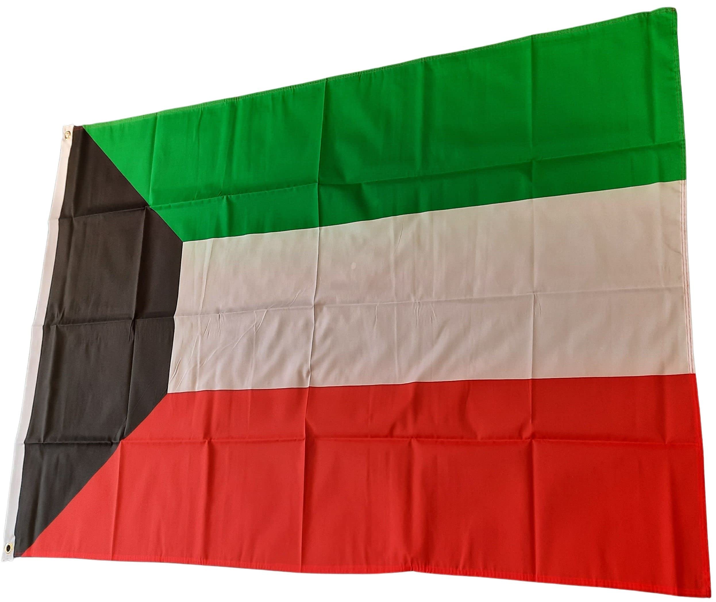NWFlags Kuwait Flag 3ft x 2ft 75d Premium Polyester Suitable For Flagpoles | Strong Polyester 3x2 foot material flag with Eyelets