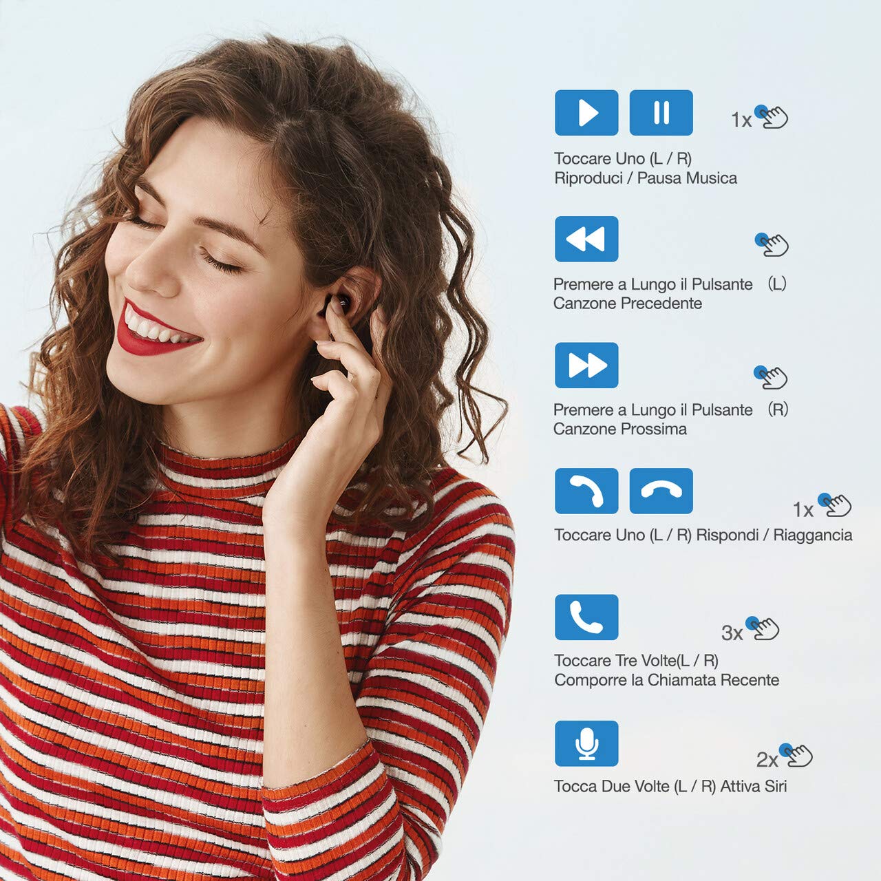 POWERADD Cuffie Bluetooth, Auricolari Bluetooth Senza Fili, Auricolari Wireless HD Stereo, Display della Batteria in Dispositivo, Compatto e Portatile, IPX5, Mic, Auricolari Sport per iOS ed Android