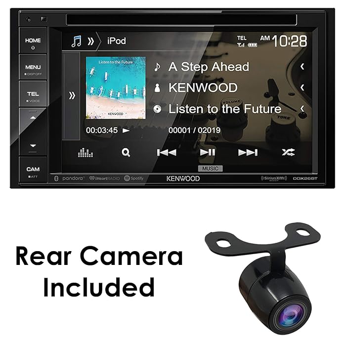 Kenwood Audio DDX26BT 6.2” Double Din Bluetooth WVGA Touch Screen DVD Receiver w/HD Rear View Camera