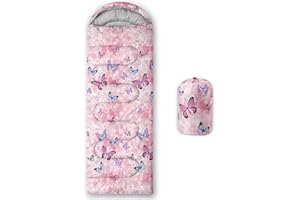 Datura home Kids Sleeping Bag for Boys Girls,Rocket Moon Print-Lightweight Warm Portable Outdoor Indoor-Waterproof Cold Weather Resistant Sleeping Bag for Camping Hiking