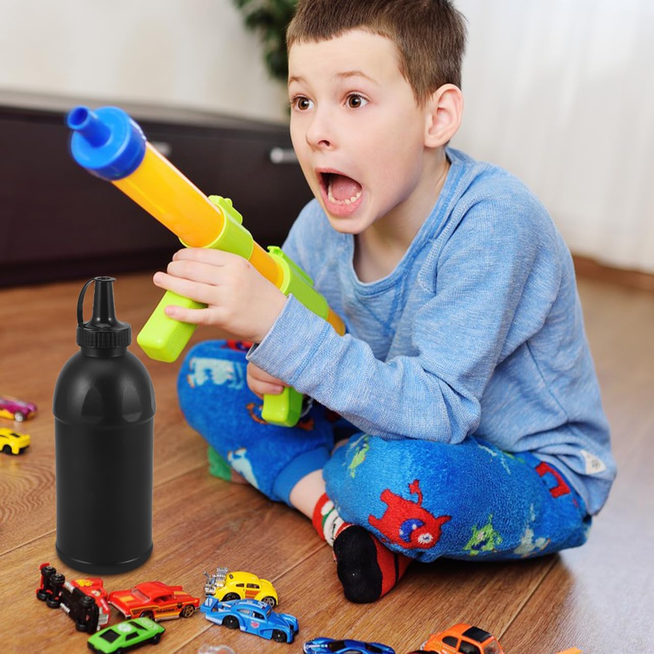 800ml Bullets Beads Bottle: Plastic Gel Ball Holder Black Refill Container Liquid Toy Bead Holder Outdoor Game Accessories