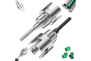 AZMRV 2Pcs Pipe Threading Tool, Integrated Internal & External Pipe Threading Tool, 1/2" and 3/4" PVC Pipe Threader, Electric Drill Compatible Dual-Function 2 in 1 Plastic PVC Pipe Threading Tool, Primary