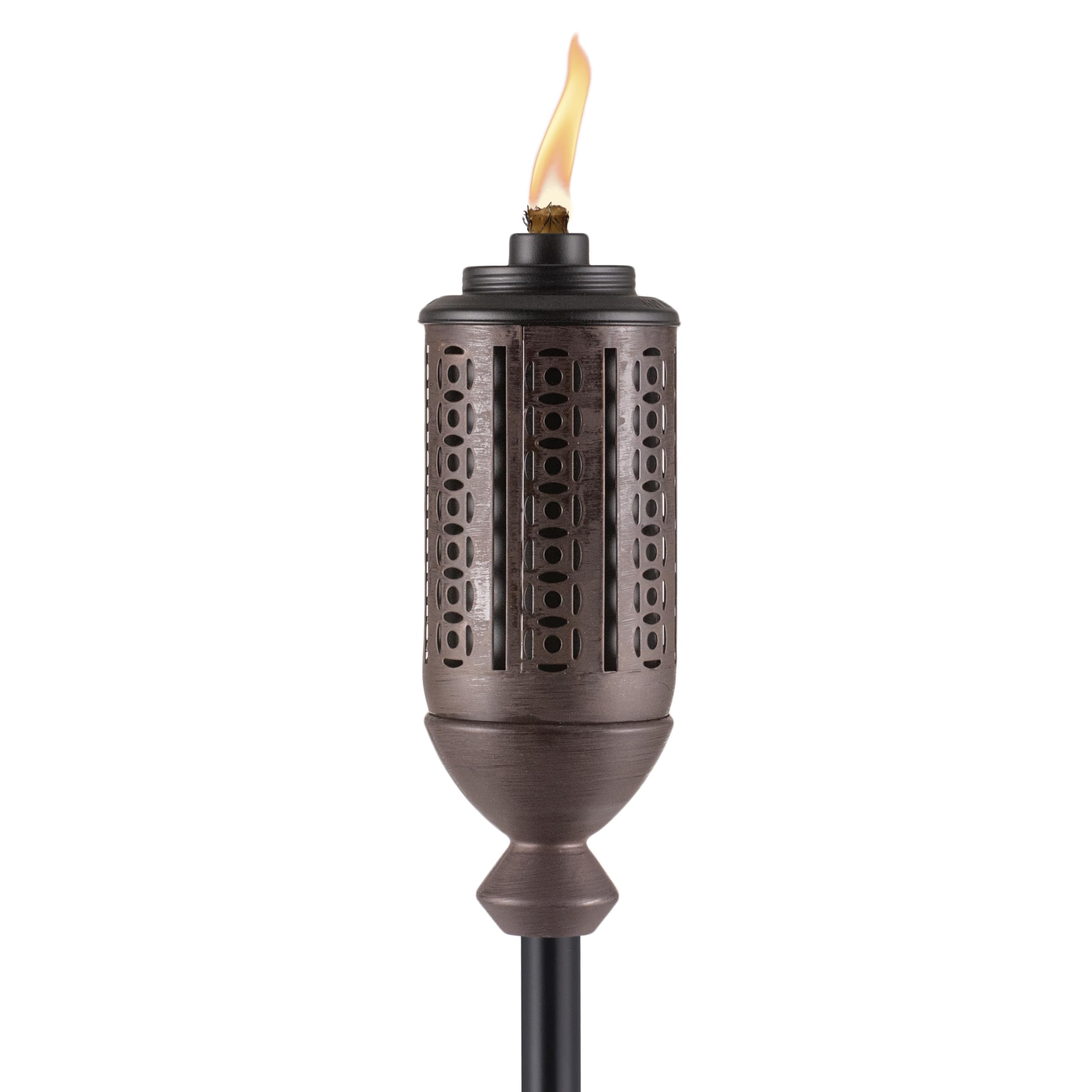 Photo 1 of TIKI Cabos Metal Torch – 65-Inch Bronze Outdoor Torch for Patio, Garden, and Lawn, Includes Long-Lasting Wick and Snuffer, Weather-Resistant Decorative TIKI Torch for Backyard and Landscaping
