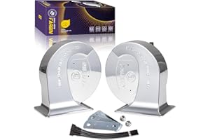 FARBIN Car Horn for Truck 12V Motorcycle Horn Chrome Electric Snail Horns Waterproof Train Horns High Low Tone for Car Motorcycle Truck SUV (Silver)