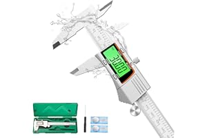 Raynesys Digital Caliper 8 inch 200mm Micrometer Caliper All Stainless Steel Electronic Diameter Measuring Tool with Large LCD Screen for Household/Jewelers/DIY
