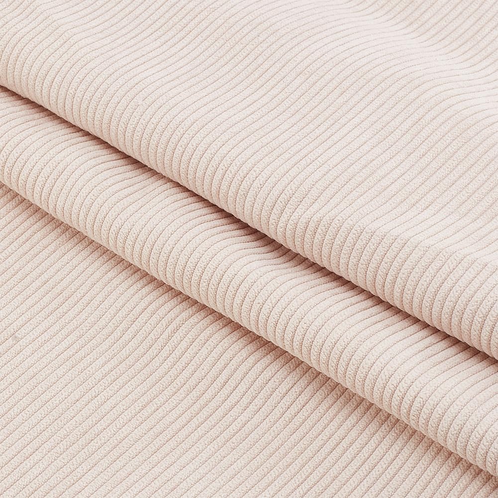 WADORN 100X155cm Corduroy Fabric, Corduroy Fabric Solid Plain Thick DIY Sewing Materials Soft Quilting Fabric for Clothing Dress Pants Costume Sofa Throw Pillow Cover Making, Apricot