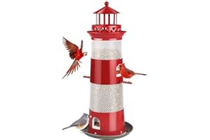 Decflow Bird Feeders for Outdoors Hanging, Wild Bird Feeder for Outside Bird, 4 lbs Large Capacity Durable Metal Bird Seed Fe