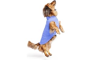 Gold Paw Stretch Fleece Dog Coat, Stretchy Pet Sweater, Machine Washable Pullover for Winter and Fall, Cornflower Blue, 12