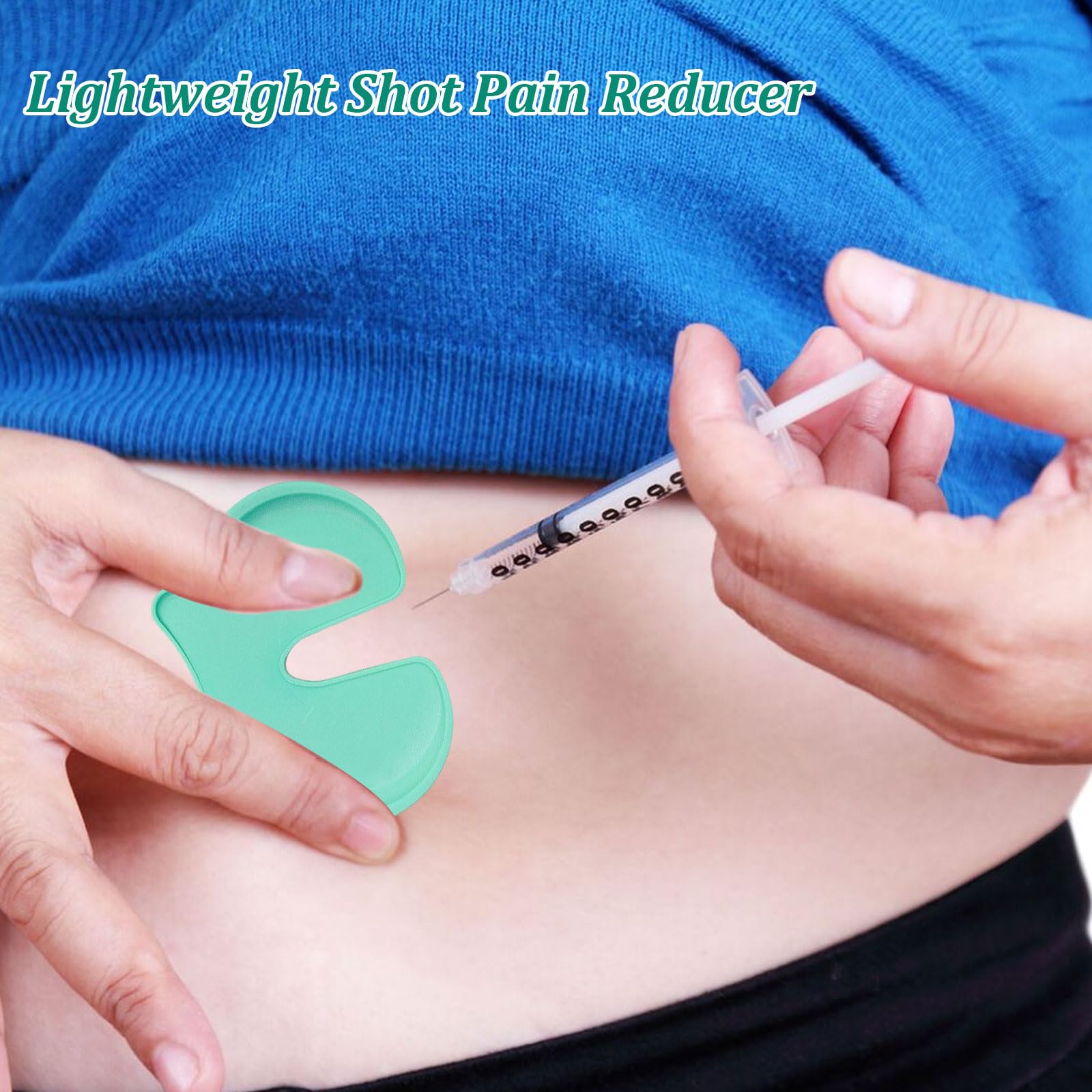 Dexspoeny 4Pcs Shot Pain Reducer Set,Shot Helper Pain Blocker Device,Reusable Shot Pain Blocker Device, Lightweight Immunization Shot Blocker for Kids and Adults(Light Green)