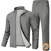 TBMPOY Men's Tracksuits Fleece Lined Sweatsuits 2 Piece Set Outfits Warm up Athletic Sports Casual Full Zip Jogging Suit