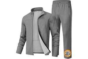 TBMPOY Men's Tracksuits Fleece Lined Sweatsuits 2 Piece Set Outfits Warm up Athletic Sports Casual Full Zip Jogging Suit