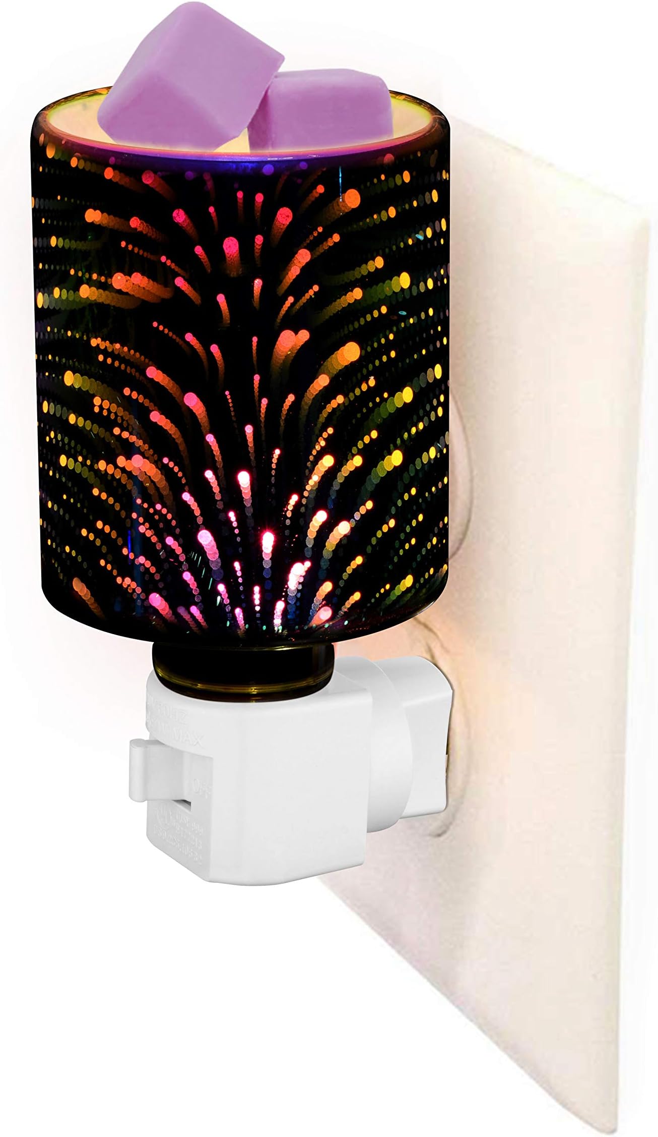 Onlyhome Candle Warmer Plug-in Fragrance Wax Melt Warmers,Glass 3D Effect Night Light