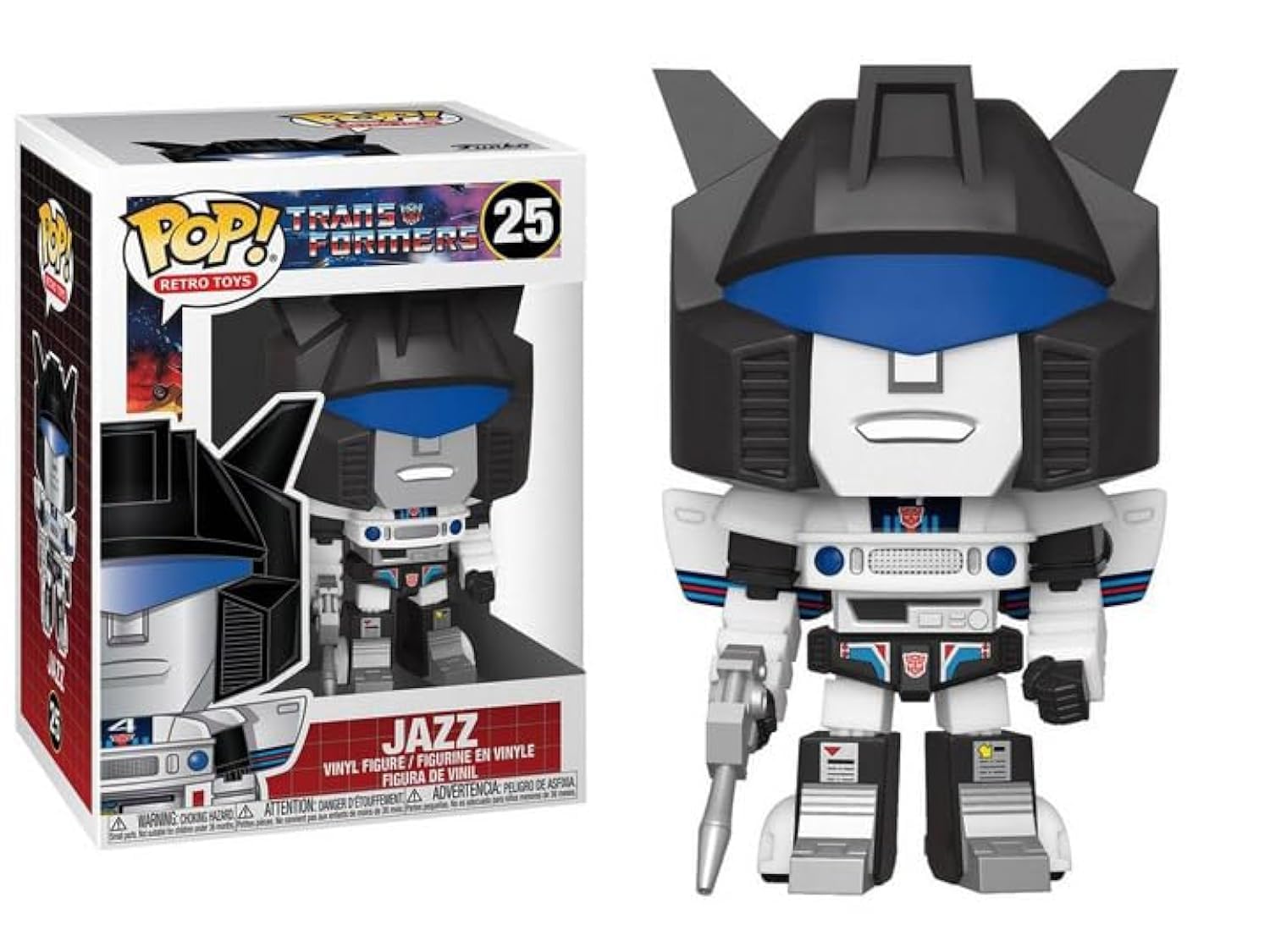 Funko Pop Transformers + Protector: Pop! Retro Toys Vinyl Figure (Gift Set Bundled with ToyBop Box Protector Collector Case) (Jazz)