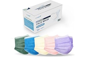 FriCARE Disposable Face Masks, 3-Ply ASTM Level 3 Medical Grade, FSA/HSA Eligible, Breathable & Comfortable for Allergy/Sun Protection, 50 Pack Starry Ballet