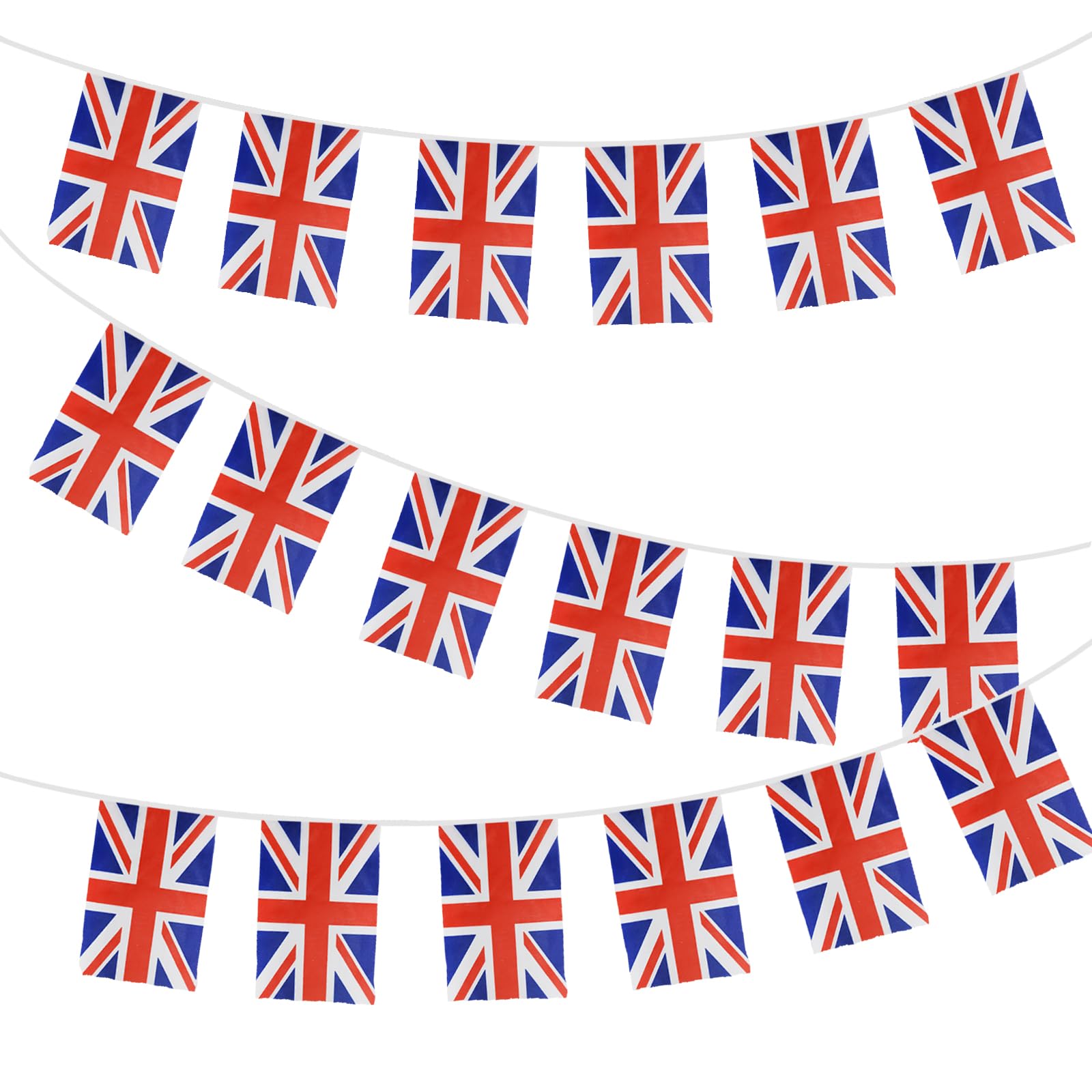 33ft/10m Union Jack Flag Bunting, Koliphy 30 Flags UK Britain Quality Patriotic Fabric Garland Banner England Flag String Bunting for National Day, Sports Events, BBQ, Pubs, Office, Home Party Decor — image 1