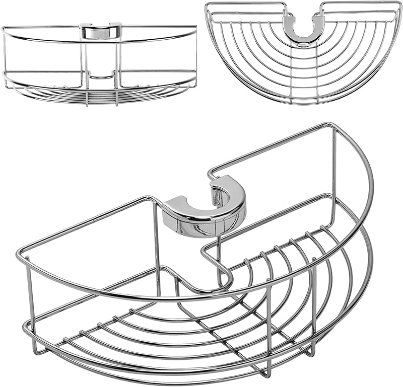 Croydex Clip On Riser Rail Shower Caddy Chrome 19–25mm Fits Rails