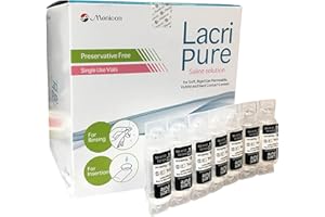 Menicon LacriPure Saline Contact Lens Solution, for Lens Rinse & Insertion, 98 Vials, 5ml