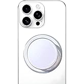 Magnetic Phone Handle Compatible with Phones, Foldable Phone Grip Stand for Smart Phones, Tablet Computers and Mobile Phone Accessories - Transparent Glitter Resin Pure White