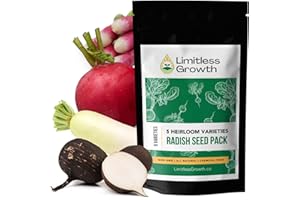 Radish Heirloom Varieties Seed Pack | 5 Varieties of Heirloom Seeds | Fast Growing Cool Season Vegetables for Home Gardening 