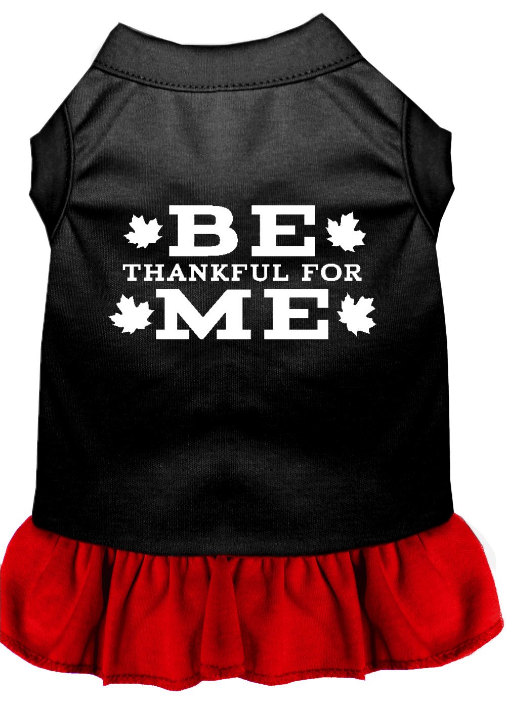 Mirage Be Thankful for Me Screen Print Dog Dress, Large, Black/Red