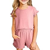 blibean Girls Summer Clothes Sets Kids Ruffled Matching Outfits Size 6-15 Years
