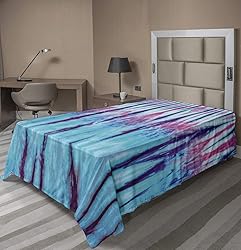 Ambesonne Ethnic Flat Sheet, Close up of Vertical