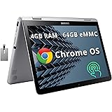 SAMSUNG Plus V2 2-in-1 12.2" Touchscreen Chromebook Laptop, Intel Celeron 3965Y, 4GB RAM, 64GB eMMC, 1M Front Camera, Wi-Fi,