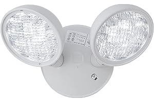 CM MZY Emergency Remote Head Lighting, Double Head Emergency Light, UL Listed, Multi Voltage 3.6 to 24 Volt Input, 2 by 3 Watts, 2 by 180 Lumen, Round，1 Pack