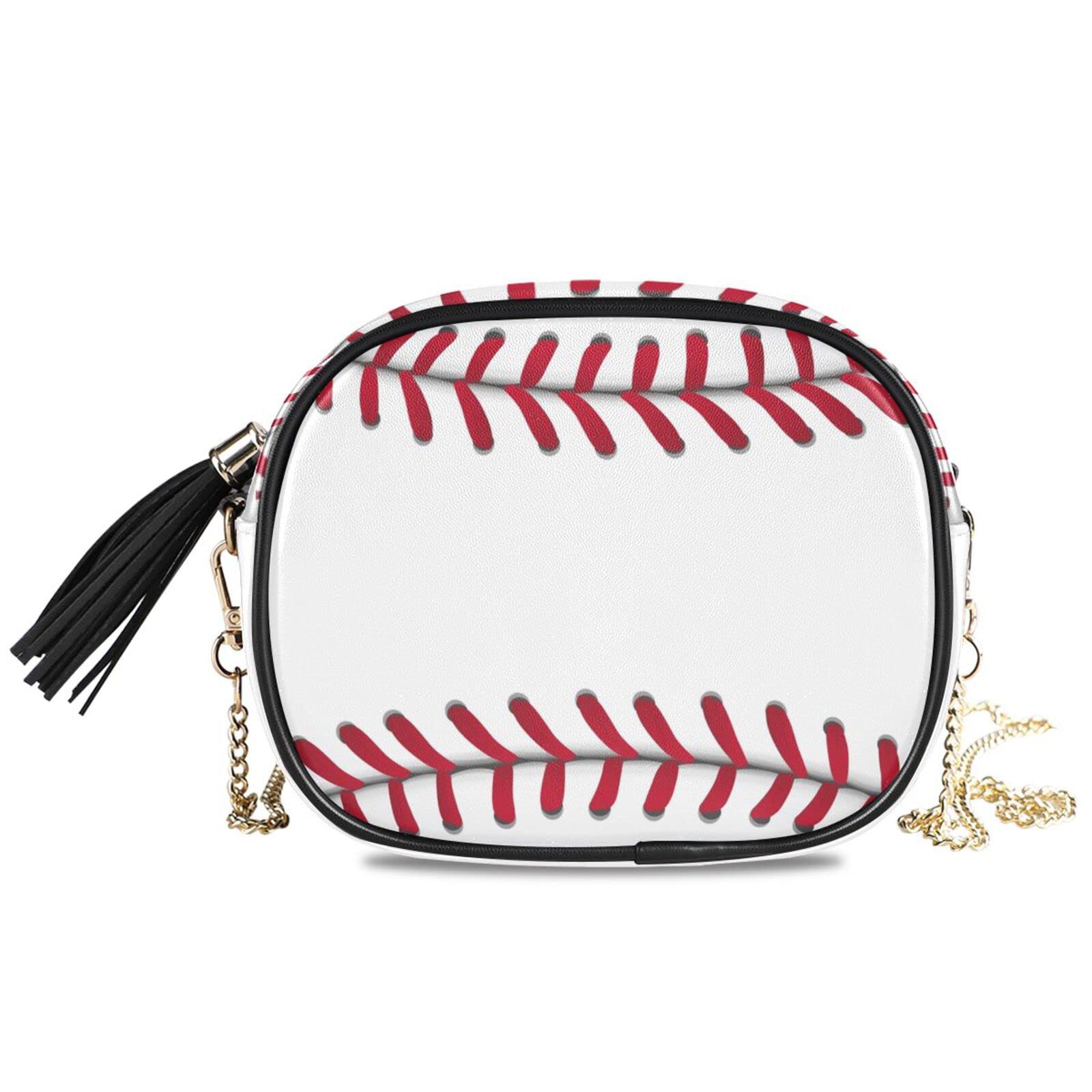 Photo 1 of Crossbody Bag Baseball Sports Ball Women's Shoulder Purse with Chain Strap and Tassel