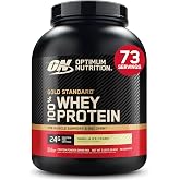 Optimum Nutrition Gold Standard Whey Protein Powder, Vanilla Ice Cream, 5LB | 24g 100% Whey Protein Per Serving, with BCAAs, Gluten Free, Banned Substance Tested, Easy Mixing, Muscle Support &amp; Recovery