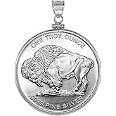 Sterling Silver 1 oz. Silver Round & Casino Chip Mexican Cien Peso Bezel 39 mm Screw Top Coin Edge Coin NOT Included