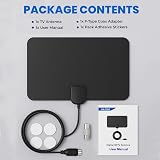 GLOBAL TECH TV Aerial Indoor 50 Miles HD Ultra Thin 13ft Cable Freeview view 7