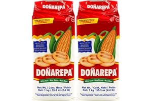 VALUBNDL: Donarepa Pre-Cooked White Corn Flour (2-Pack) – 4.4lbs Total (Two 2.2lb / 1kg Bags) – Authentic Harina de Maíz Blan