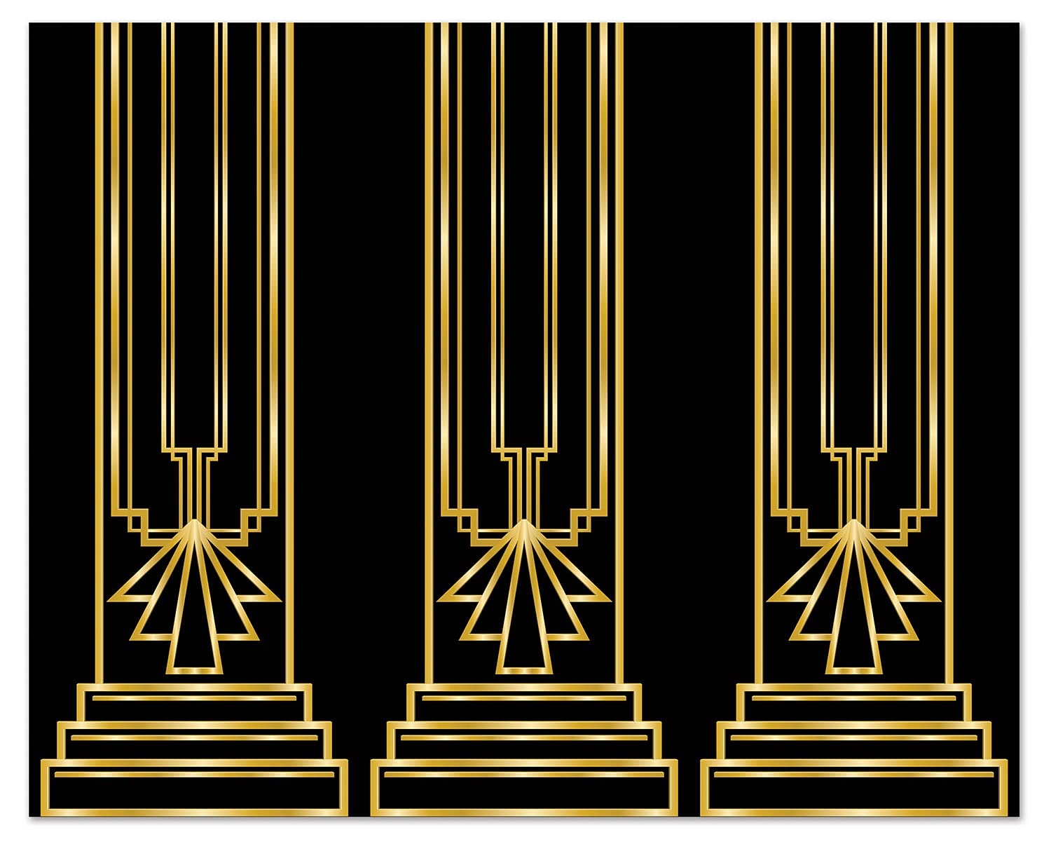 Beistle 20's Backdrop, Black/Yellow, 48" INCHES X 360" INCHES