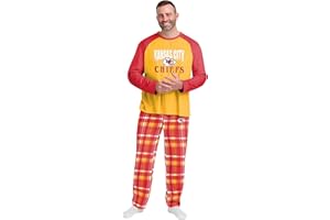 FOCO NFL Kansas City Chiefs Men's Pajama Shirt and Pants Lounge Set