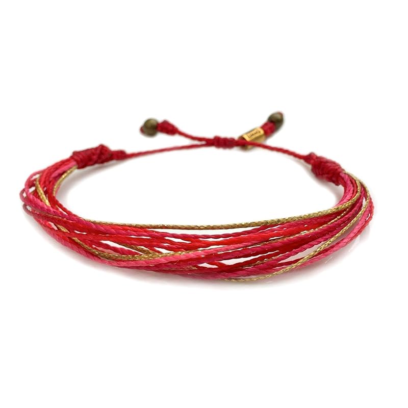 Valentine's Day Gift Red and Pink String Bracelet with