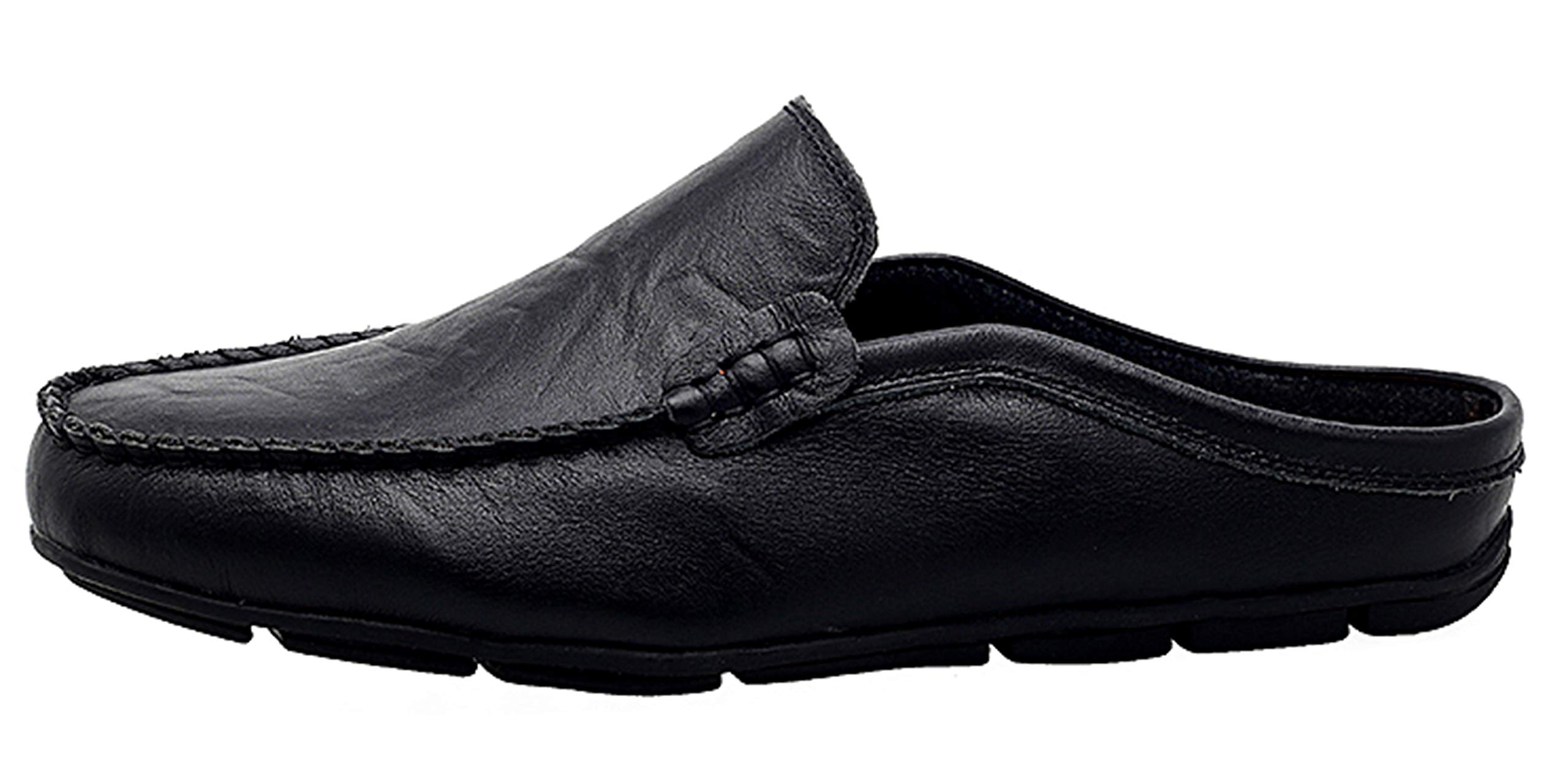Go Tour Mens Mules Clog Slippers Breathable Punching Leather Slip on Shoes Casual Loafers
