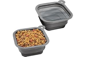 Mobile Dog Gear Large Collapsible Dog Water Bowls for Travel (Set of 2, 5 Cups Each) - Portable Foldable Bowl for Feeding Pets, Cats & Dogs - Easy to Clean Silicone Dish, Great for Camping & Traveling