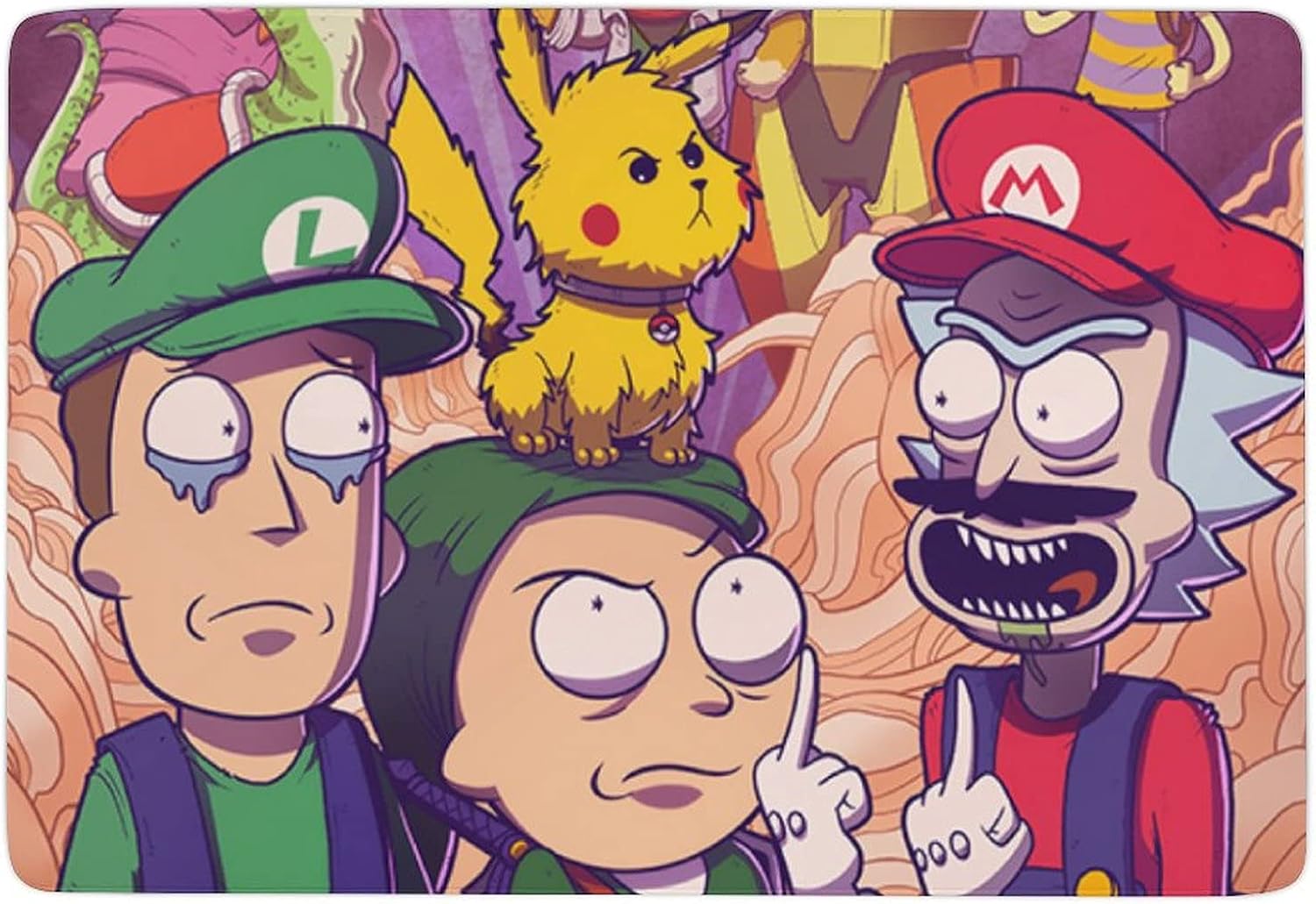 Lustiger Cartoon Super Mario Rick Morty Korallen Samt Weich Modern
