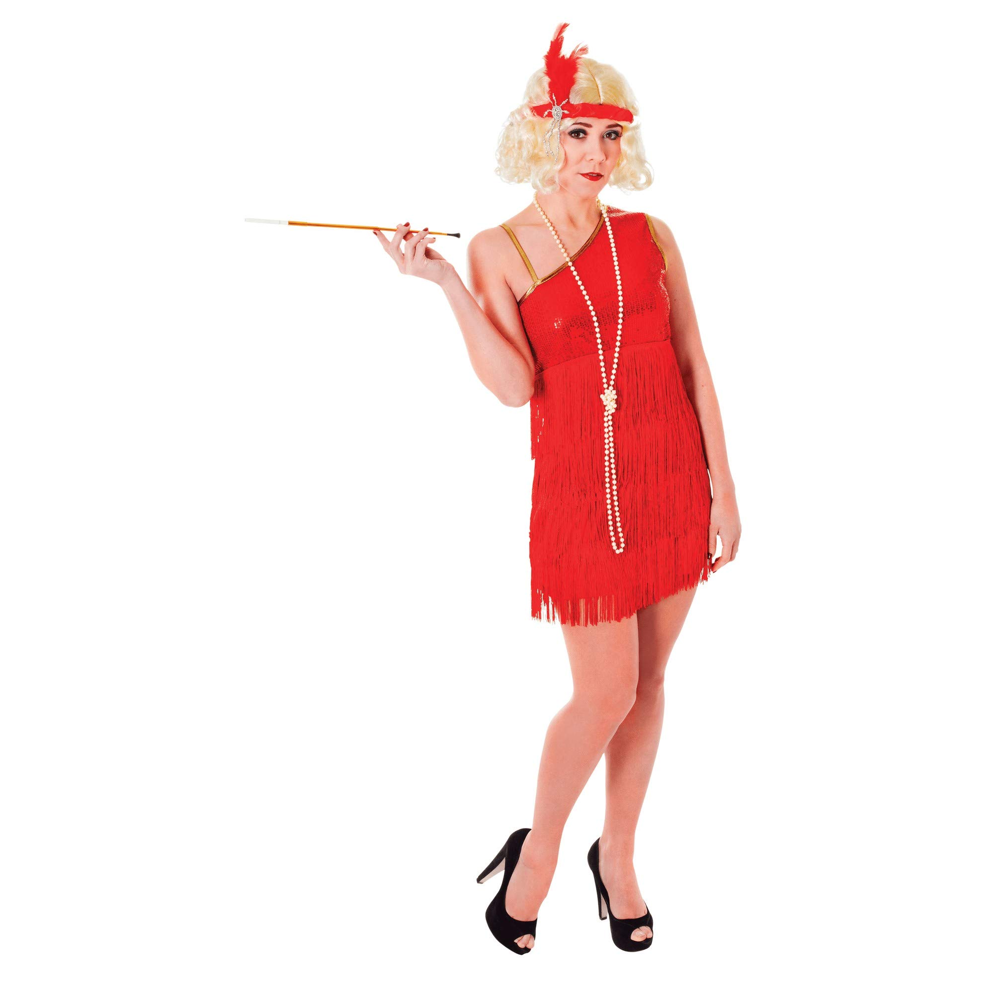 Bristol Novelty AC184 Flapper Dress, Ruby, Size 10-14