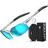 ATTCL Polarized Sunglasses Men Sports: UV Protection Anti Glare Wrap Around Lightweight Metal Driving Fishing Golf Running