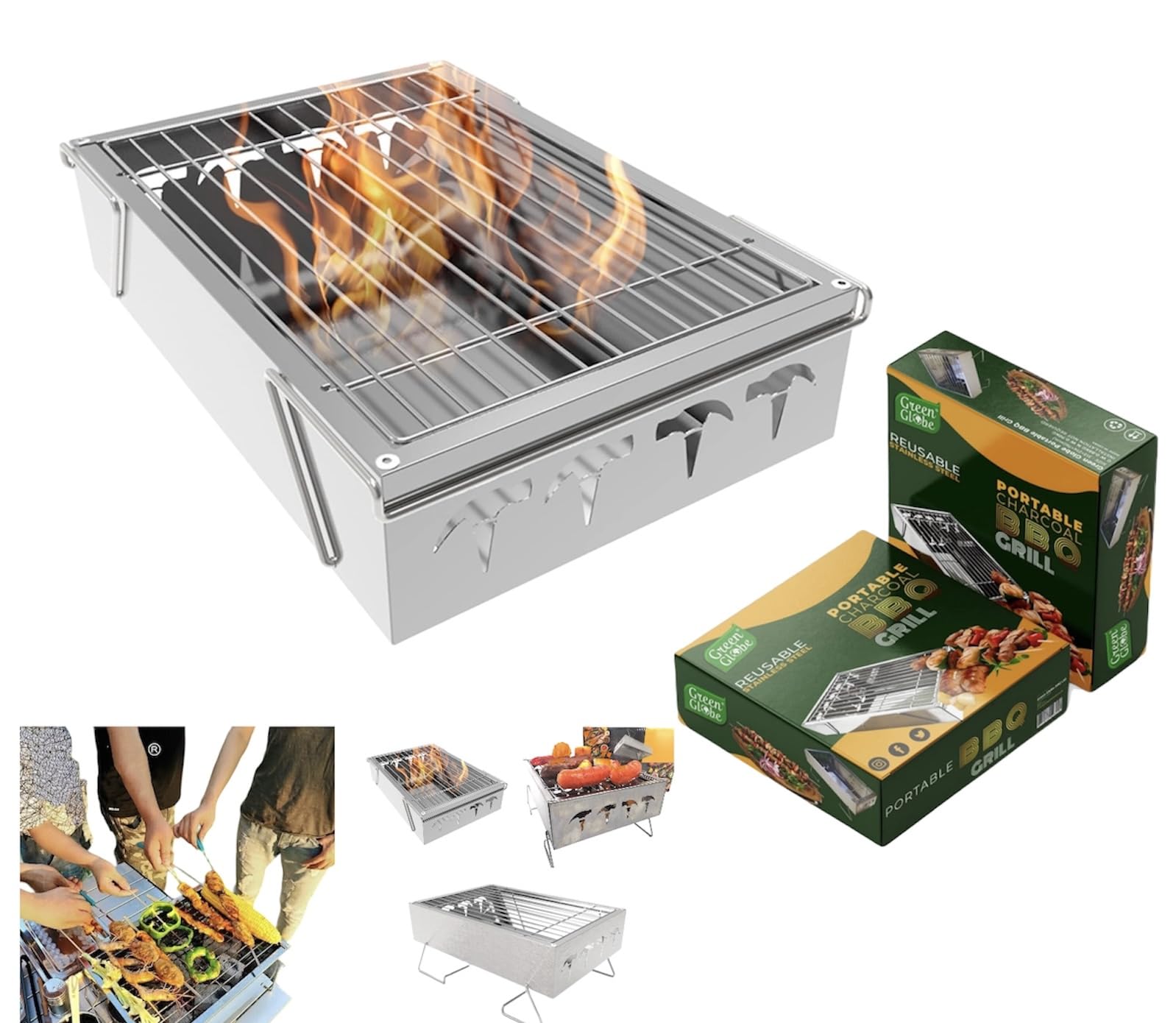 Portable Charcoal Bbq Grill | Outdoor Barbecue Grill For Picnic Patio Party | Outdoor cooking Mini Terrace Camping Travel