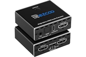 4K@120Hz HDMI 2.1 Audio Extractor 2 in 1 Out VRR, ALLM, CEC, ARC, SPDIF, Dol-by Vision, HDCP 2.2 2.3 Bypass,HDR10 4:4:4 8 bit