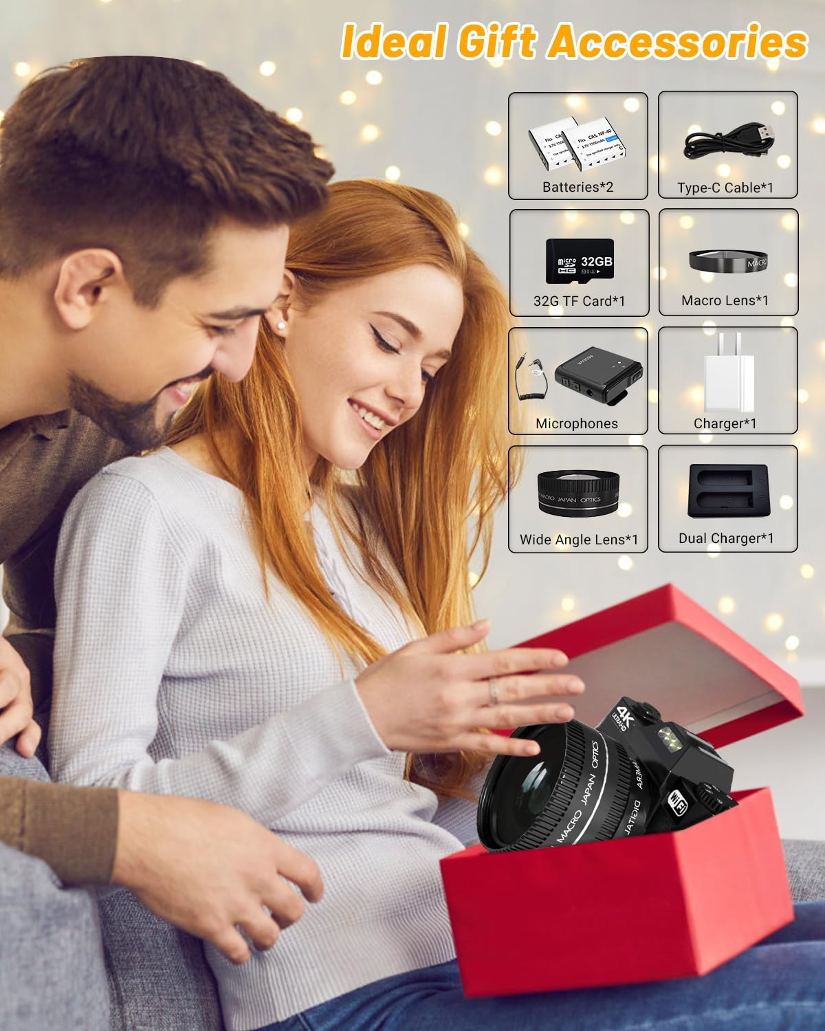 VJIANGER 4K Vlogging Camera for YouTube 56MP Digital Camera for Photography and Video with 180°Flip Screen, 16X Digital Zoom, 52mm Wide Angle & Macro Lens, 32GB Micro SD Card, 2 Batteries(Black)