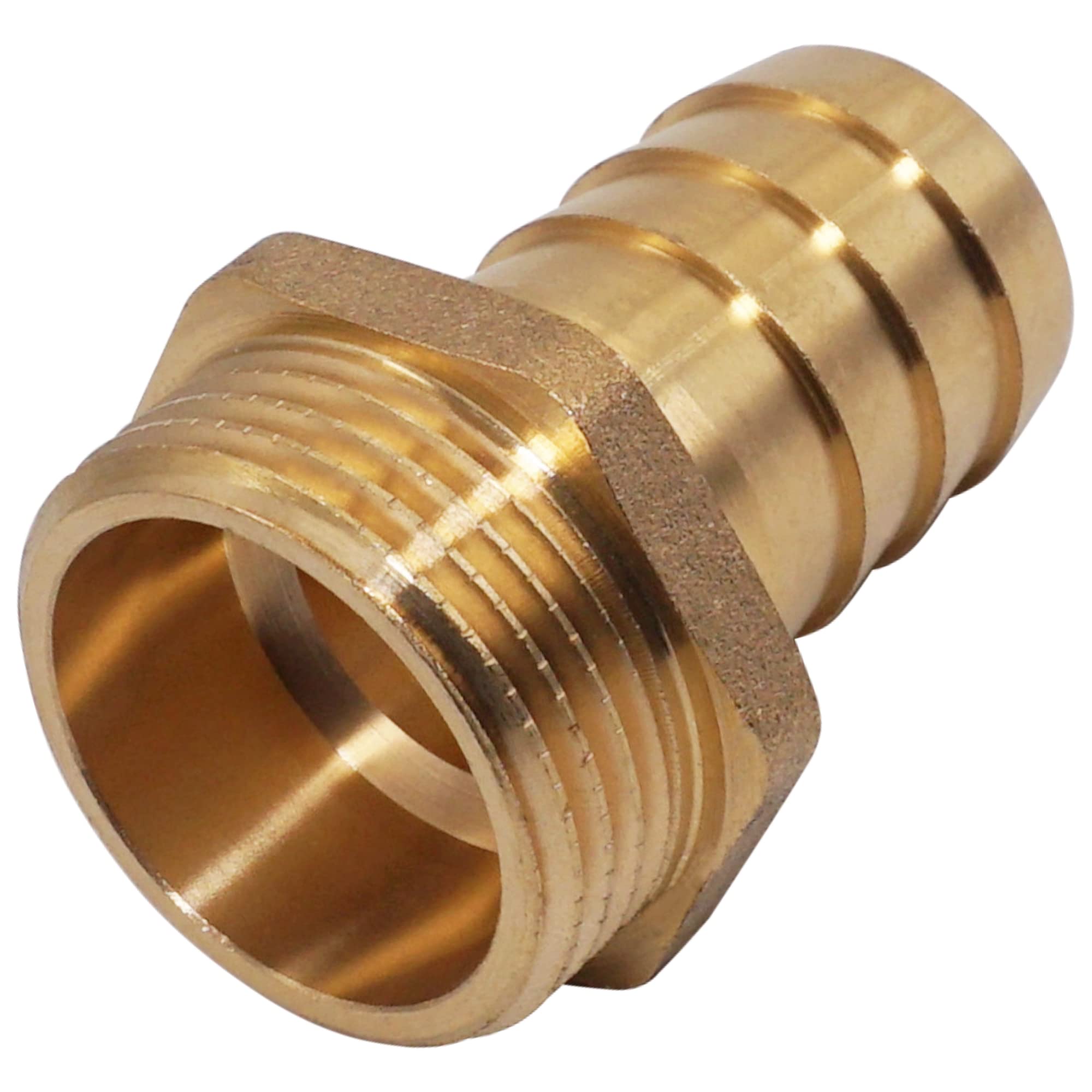 SKIR'CO 1 pc Male Thread Barb Brass Fitting 1" x 25 mm, Hose Barbed Adapter, Hose Tail Connector, BSP Thread