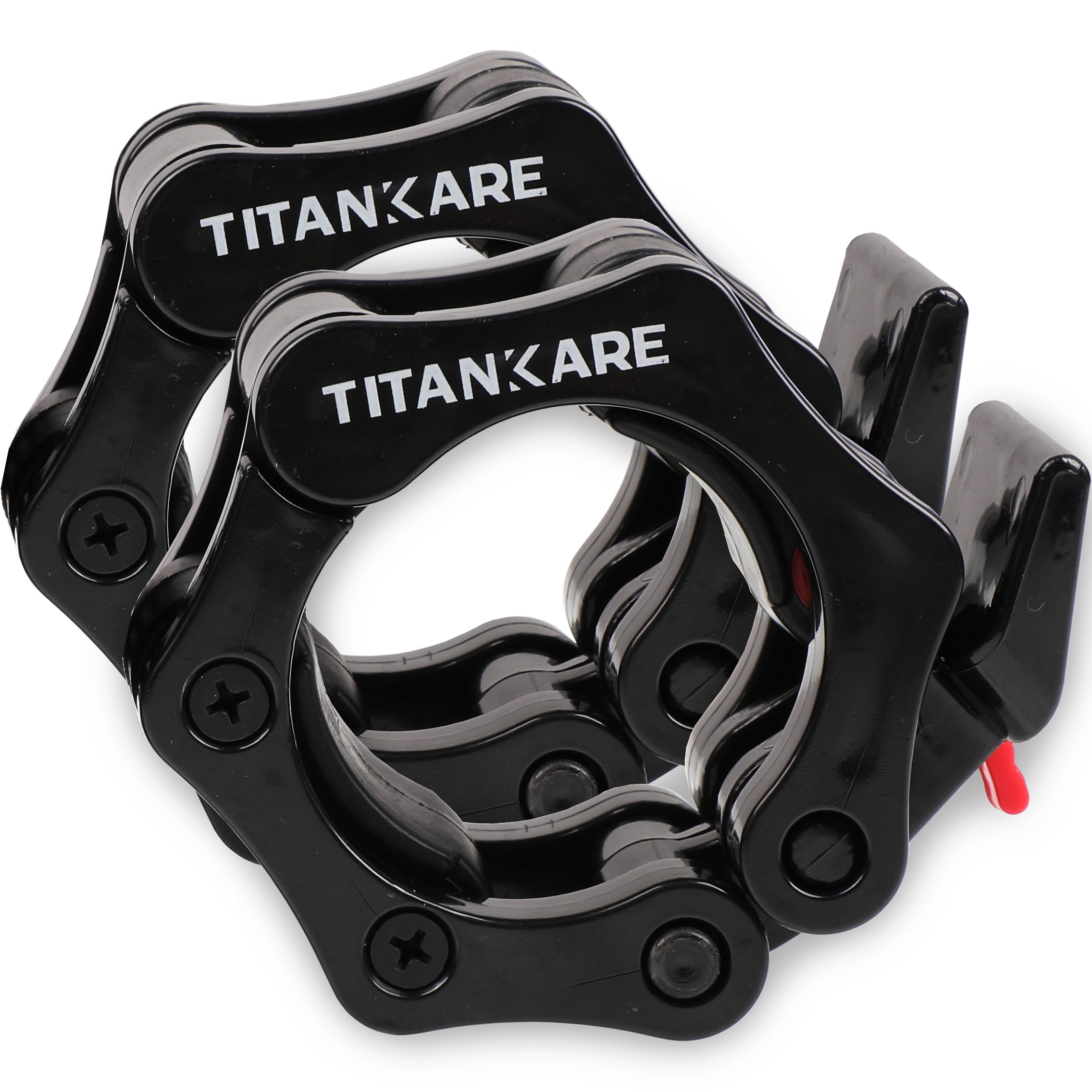 TITANKARE Olympic Barbell Clips & Clamps - 2 Inch Quick Release Bar Clips for Gym & Home Barbell Accessories