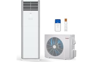 TOSOT 34,000 BTU Floor Standing Split Air Conditioner, Up to 1,150 CFM Airflow, 230V, Cooling and Heating, Built-In WiFi Control, Energy-Saving for Light Commercial & Residential Use, Cosmo Series