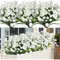 Lot De 24 Fleurs Artificielles Extérieur - Résistantes UV - Plantes Décoratives Pour Jardin, Porche, Mariage - 35,6 Cm