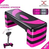 MAXSTRENGTH Adjustable Height Aerobic Step Platform 5 Levels 10-30cm view 2