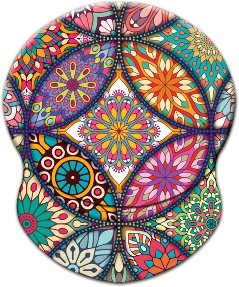 Mouse Pad with Wrist Support 8.75" X 7.5" Desktop Working Mouse Mat Gaming Computer PC Mousepad for Home/Office/Gaming (Colorful Flower-N)